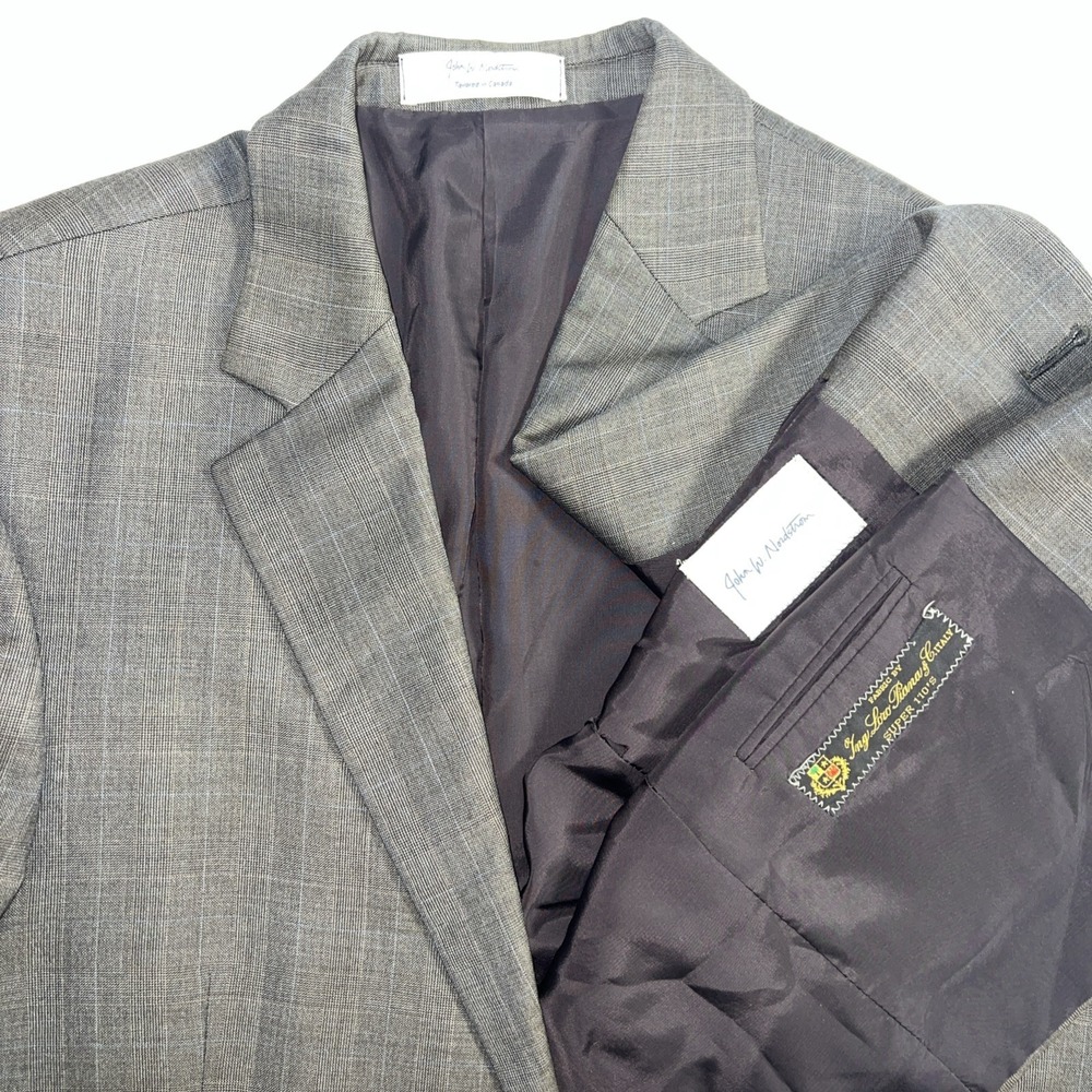 John W Nordstrom Blazer Brown Plaid Mens Loro Piana 100% Cashmere, 44L Canadá